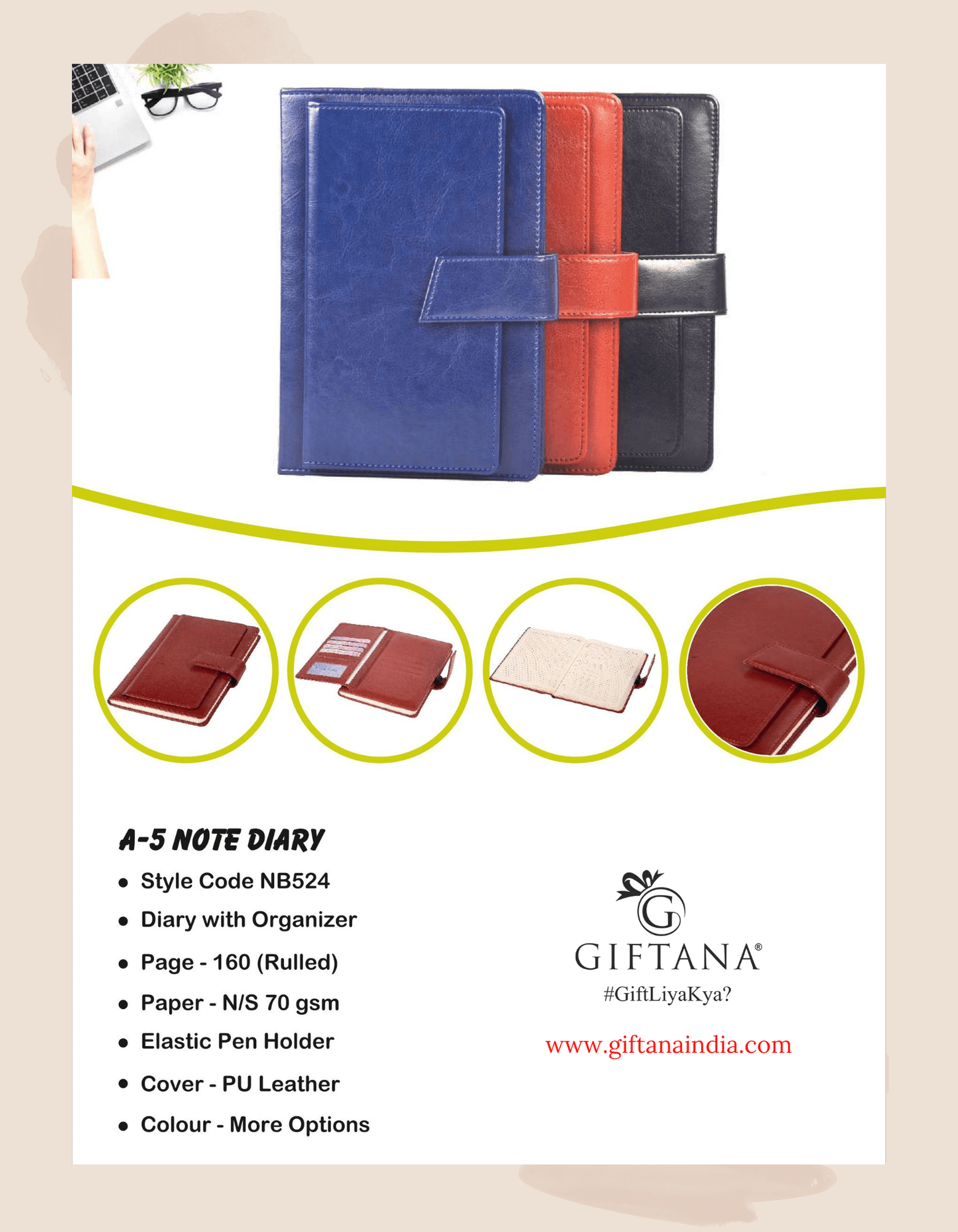 Notebook Diary with Organizer