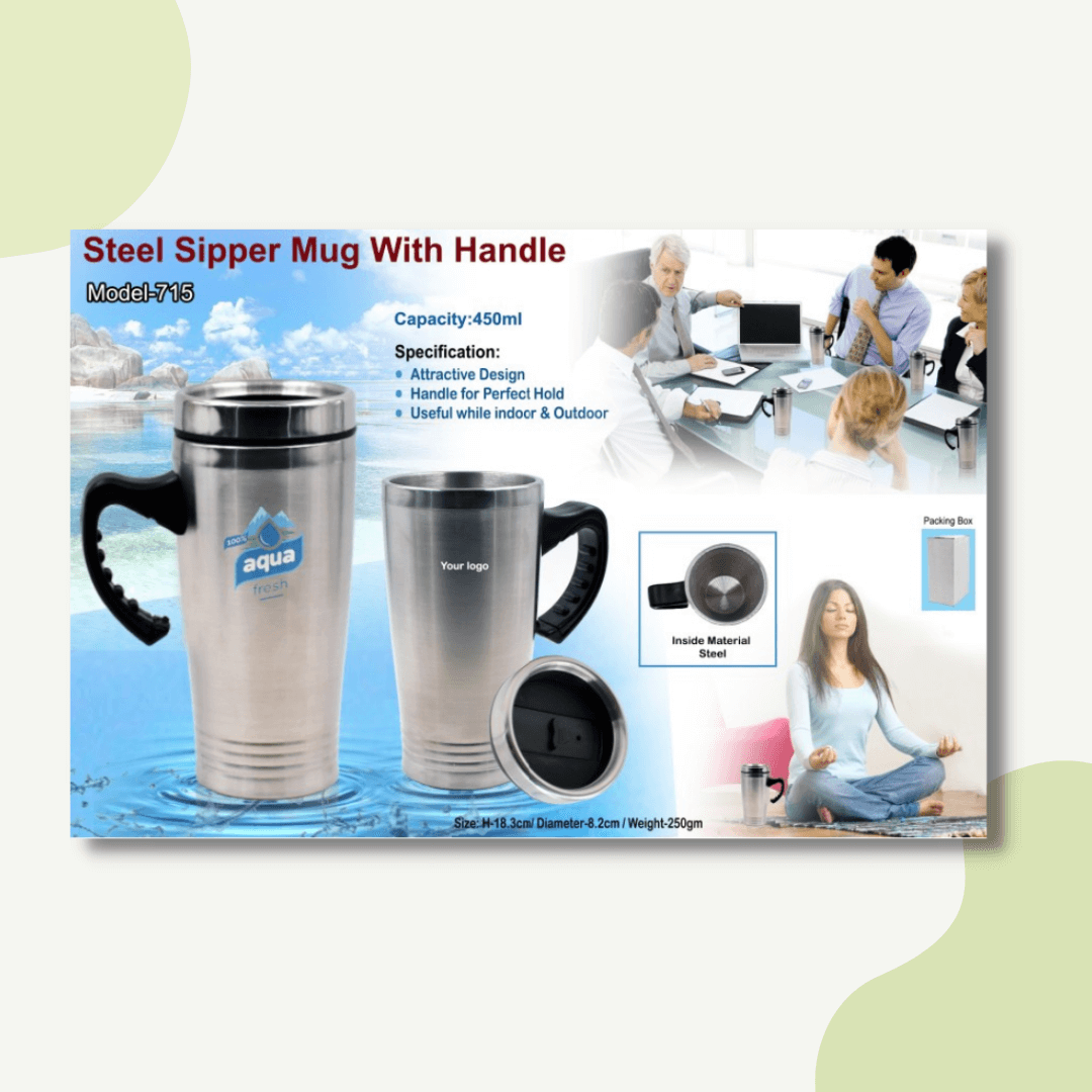 Steel Sipper Mug with Handle H-715