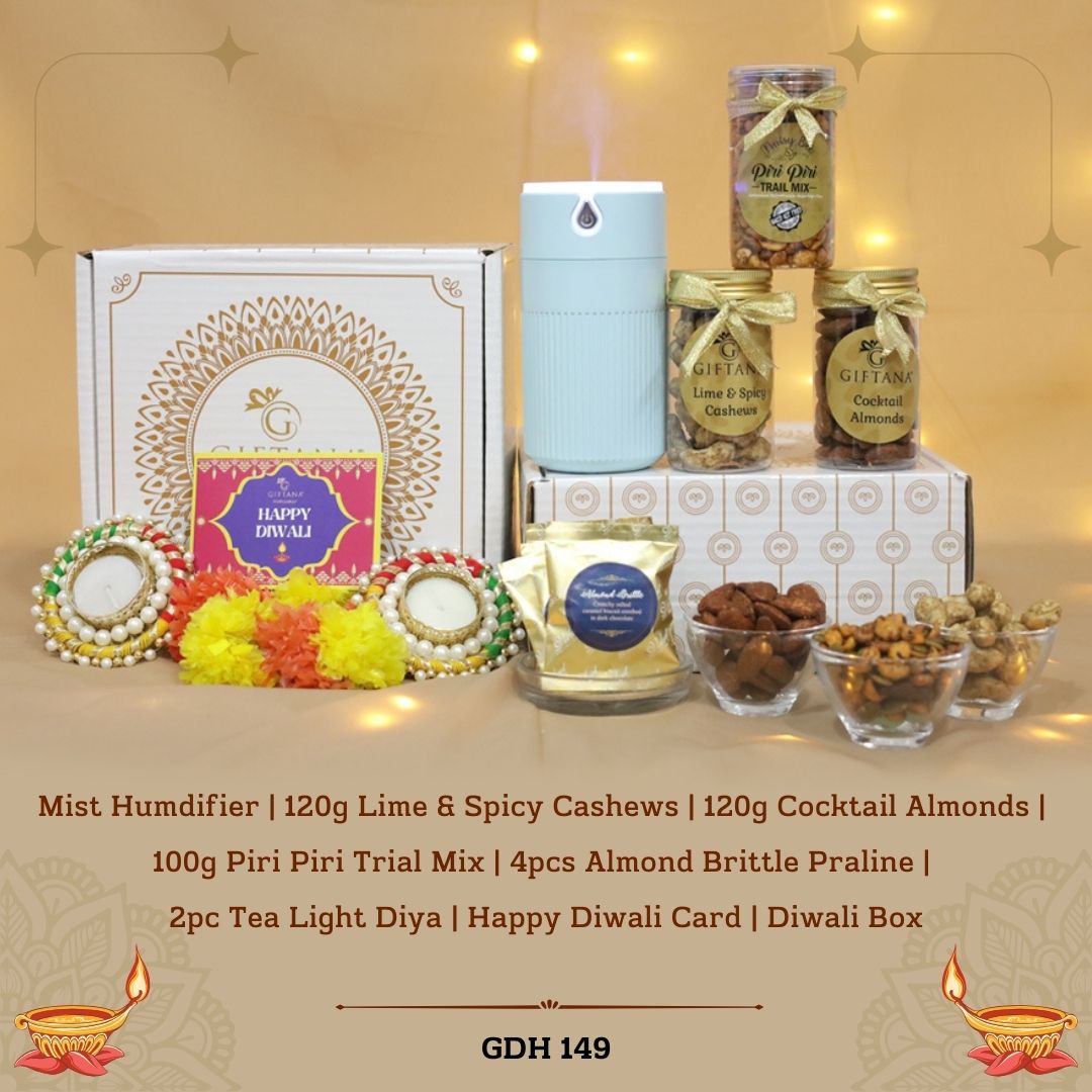 Diwali Gift Box with Mist Humidifier and Gourmet Treats - GDH 149 Diwali Gift Box with Mist Humidifier and Gourmet Treats - GDH 149