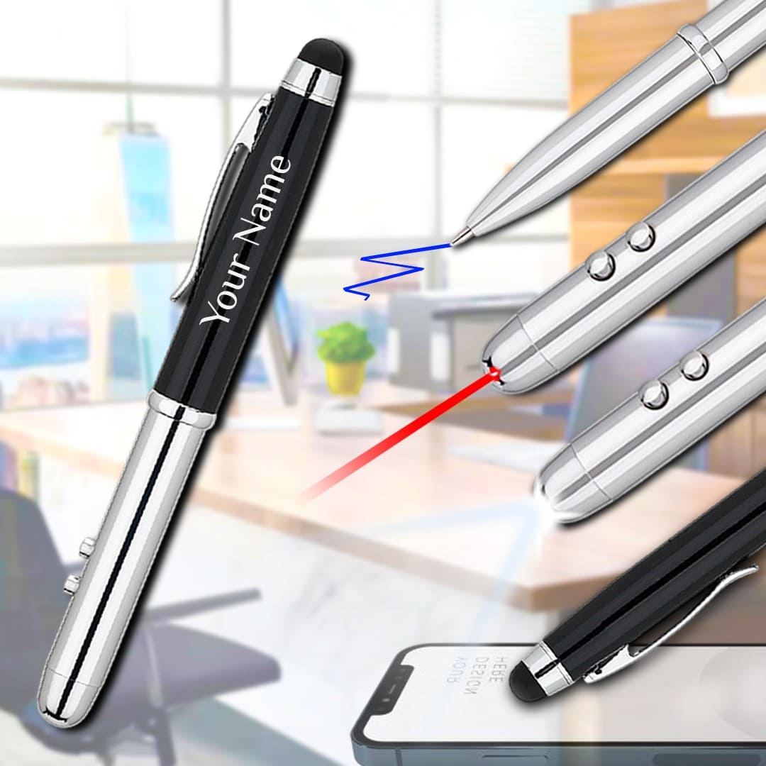 Premium Corporate Gift - 4-in-1 Personalized Laser Pointer Pen
