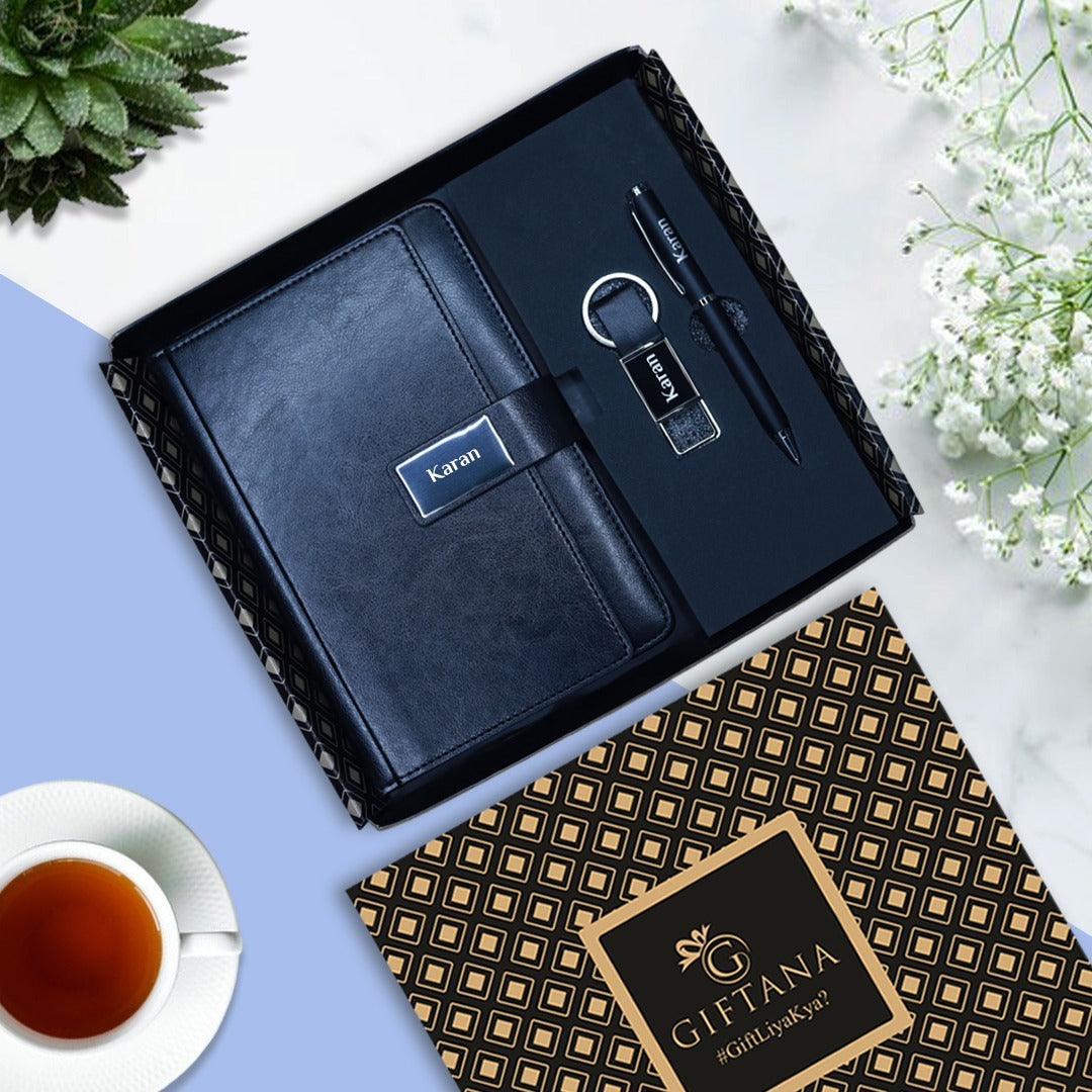 Leather Magnet Organizer Diary Pen Keychain Corporate Gift Set Leather Magnet Organizer Diary Pen Keychain Corporate Gift Set