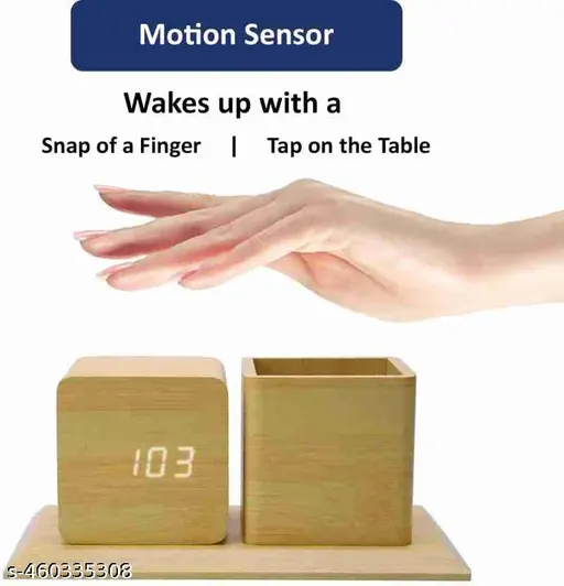 Corporate Wooden LED Alarm Clock with Organizer And Display Corporate Wooden LED Alarm Clock with Organizer And Display