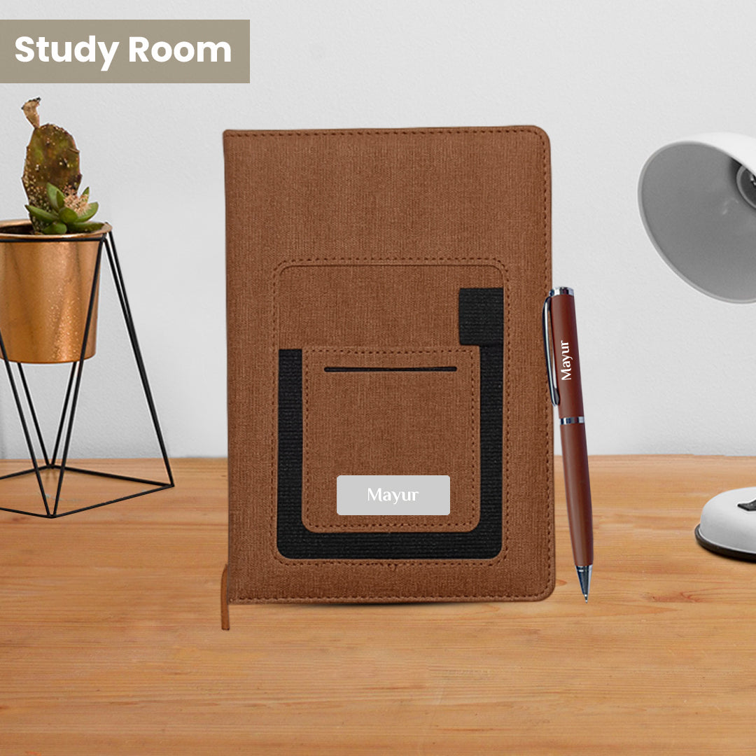 Customized 2 in 1 Pocket Diary and Pen with Name